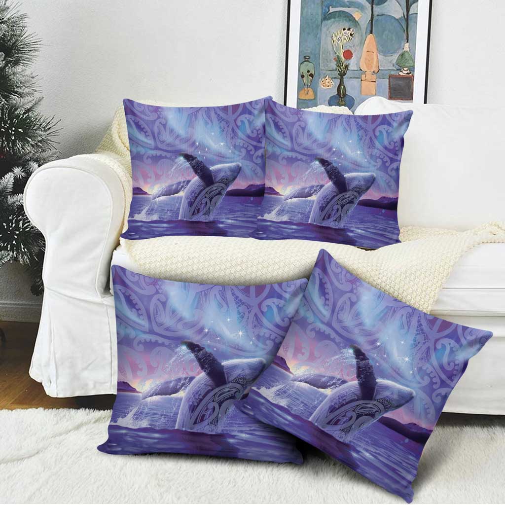 New Zealand Matariki Humpback Whale Pillow Cover Paikea Maori New Year Purple Galaxy LT14 - Polynesian Pride