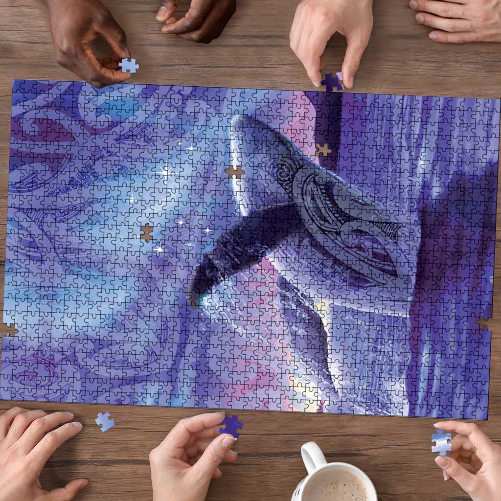 New Zealand Matariki Humpback Whale Puzzle Paikea Maori New Year Purple Galaxy LT14 - Polynesian Pride