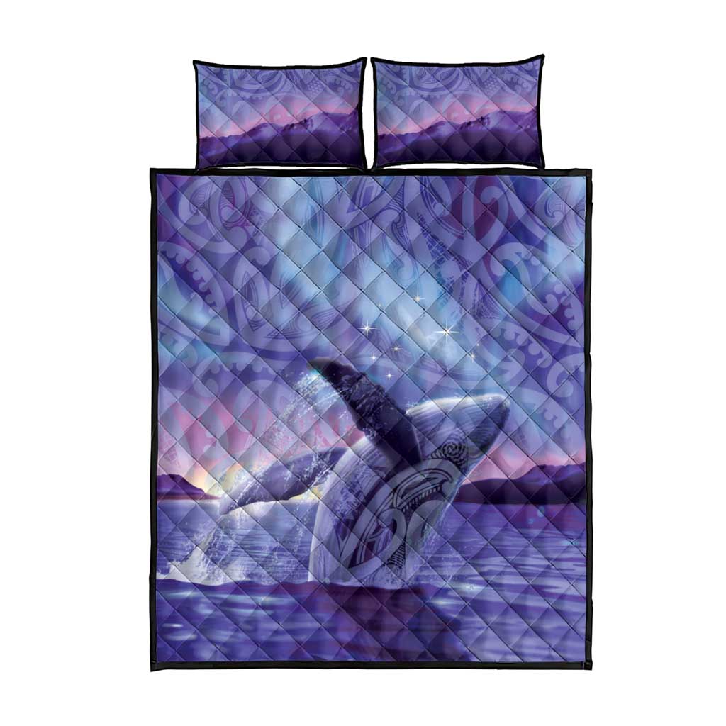 New Zealand Matariki Humpback Whale Quilt Bed Set Paikea Maori New Year Purple Galaxy LT14 - Polynesian Pride