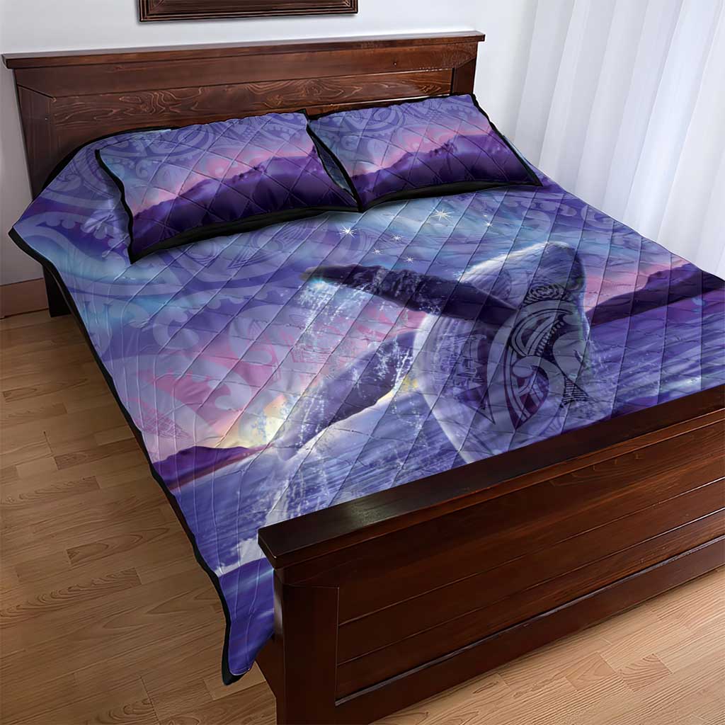 New Zealand Matariki Humpback Whale Quilt Bed Set Paikea Maori New Year Purple Galaxy LT14 - Polynesian Pride