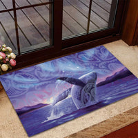 New Zealand Matariki Humpback Whale Rubber Doormat Paikea Maori New Year Purple Galaxy LT14 - Polynesian Pride