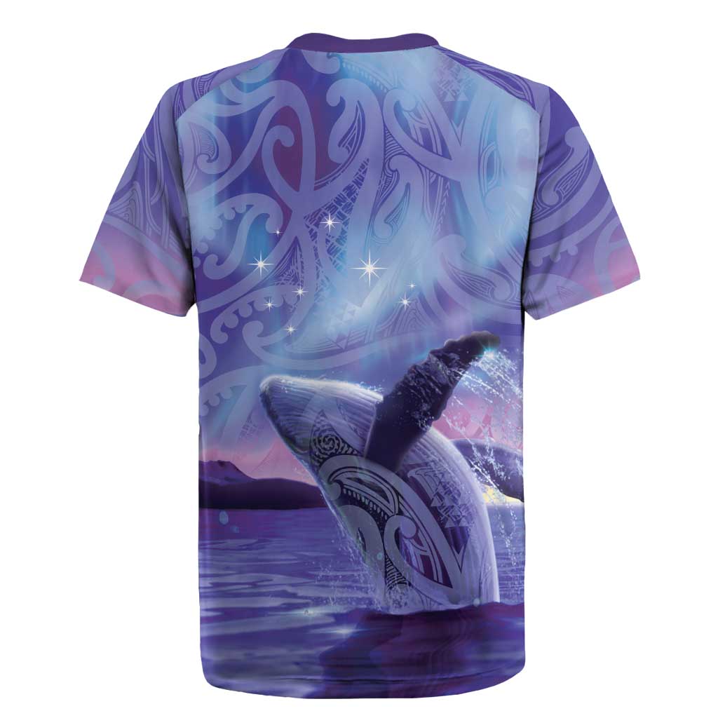 New Zealand Matariki Humpback Whale Rugby Jersey Paikea Maori New Year Purple Galaxy LT14 - Polynesian Pride