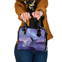 New Zealand Matariki Humpback Whale Shoulder Handbag Paikea Maori New Year Purple Galaxy LT14 One Size Purple - Polynesian Pride
