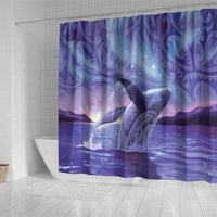 New Zealand Matariki Humpback Whale Shower Curtain Paikea Maori New Year Purple Galaxy LT14 - Polynesian Pride