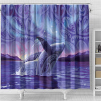 New Zealand Matariki Humpback Whale Shower Curtain Paikea Maori New Year Purple Galaxy LT14 - Polynesian Pride