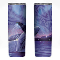 New Zealand Matariki Humpback Whale Skinny Tumbler Paikea Maori New Year Purple Galaxy LT14 Purple - Polynesian Pride