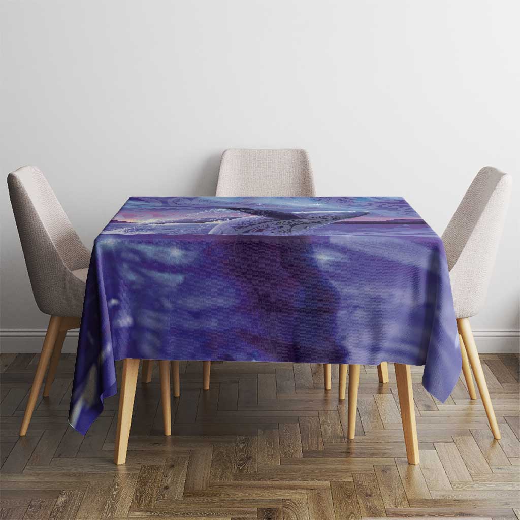 New Zealand Matariki Humpback Whale Tablecloth Paikea Maori New Year Purple Galaxy