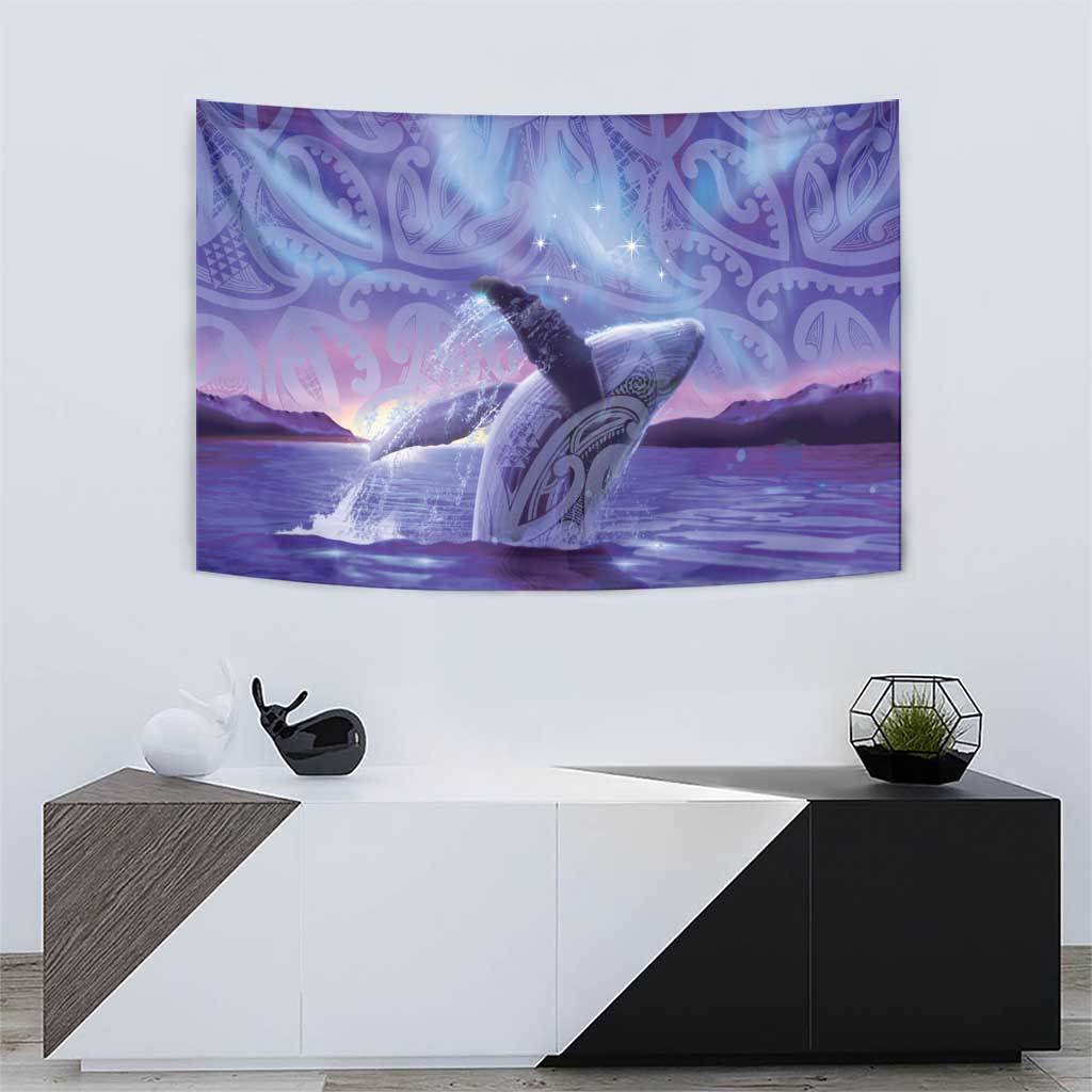 New Zealand Matariki Humpback Whale Tapestry Paikea Maori New Year Purple Galaxy LT14 - Polynesian Pride