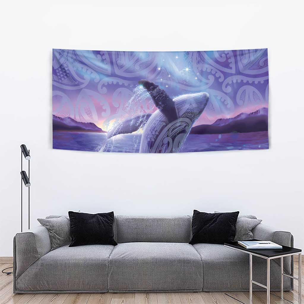 New Zealand Matariki Humpback Whale Tapestry Paikea Maori New Year Purple Galaxy LT14 - Polynesian Pride