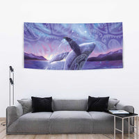 New Zealand Matariki Humpback Whale Tapestry Paikea Maori New Year Purple Galaxy LT14 - Polynesian Pride