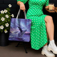 New Zealand Matariki Humpback Whale Tote Bag Paikea Maori New Year Purple Galaxy LT14 - Polynesian Pride