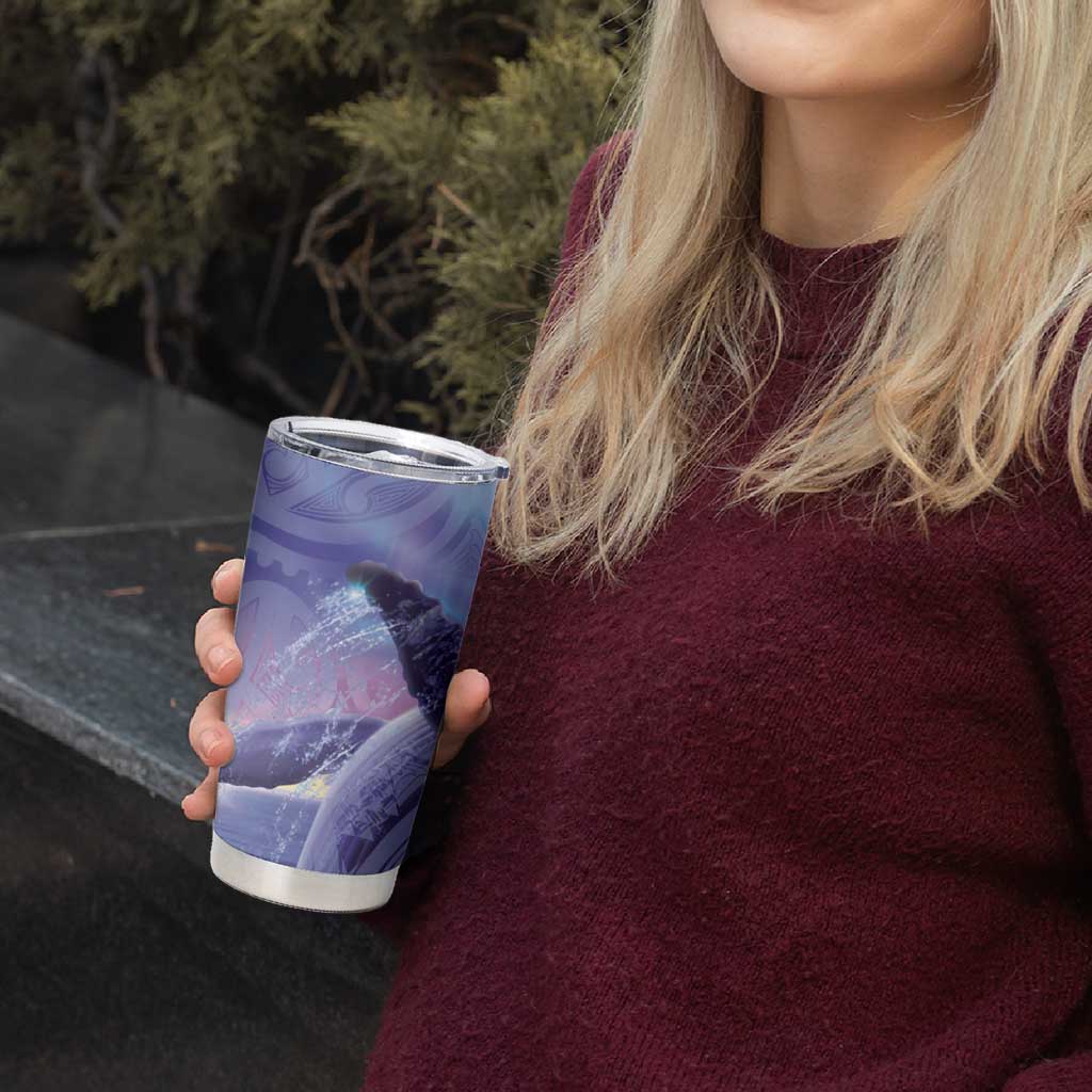New Zealand Matariki Humpback Whale Tumbler Cup Paikea Maori New Year Purple Galaxy LT14 - Polynesian Pride
