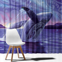 New Zealand Matariki Humpback Whale Window Curtain Paikea Maori New Year Purple Galaxy LT14 - Polynesian Pride