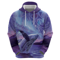New Zealand Matariki Humpback Whale Zip Hoodie Paikea Maori New Year Purple Galaxy LT14 - Polynesian Pride