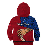 Personalised Father Day Samoa Kid Hoodie Manuia le Aso Sa o Tama Red Version LT14 - Polynesian Pride
