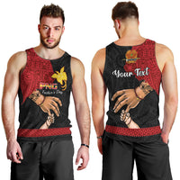 Personalised Father Day Papua New Guinea Men Tank Top PNG I Love You Dad Black Version LT14 - Polynesian Pride