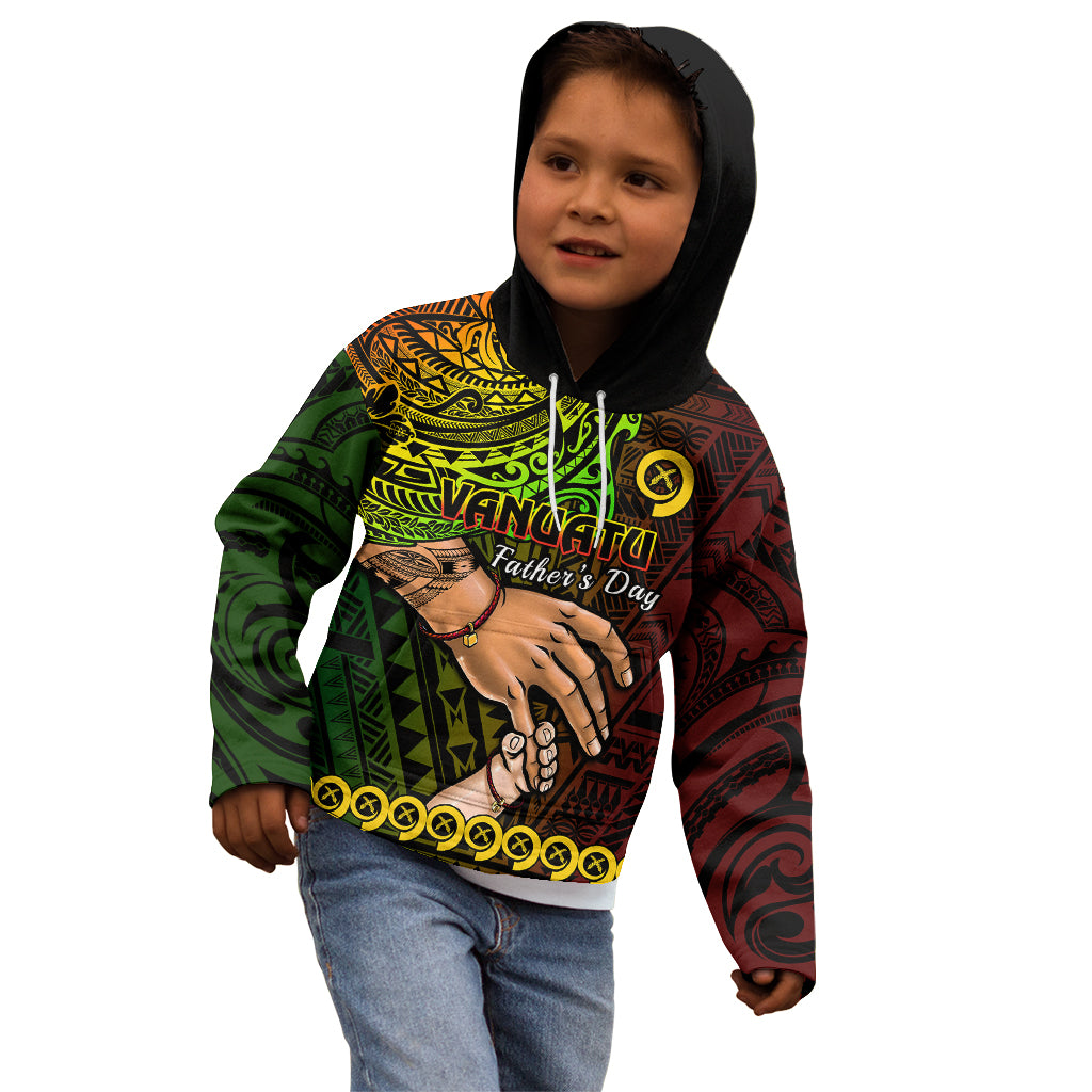 Polynesian Pride Father Day Vanuatu Kid Hoodie I Love You Dad Reggae Version LT14 - Polynesian Pride