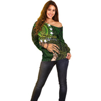 Polynesian Pride Father Day Cook Islands Off Shoulder Sweater I Love You Dad Kuki Airani Turtle Pattern LT14 - Polynesian Pride