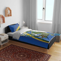 Solomon Islands Independence Day Bedding Set Happy 7 July Crocodile Flag Style