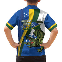 Solomon Islands Independence Day Family Matching Summer Maxi Dress and Hawaiian Shirt Happy 7 July Crocodile Flag Style LT14 - Polynesian Pride
