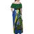 Solomon Islands Independence Day Off Shoulder Maxi Dress Happy 7 July Crocodile Flag Style