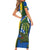 Solomon Islands Independence Day Short Sleeve Bodycon Dress Happy 7 July Crocodile Flag Style