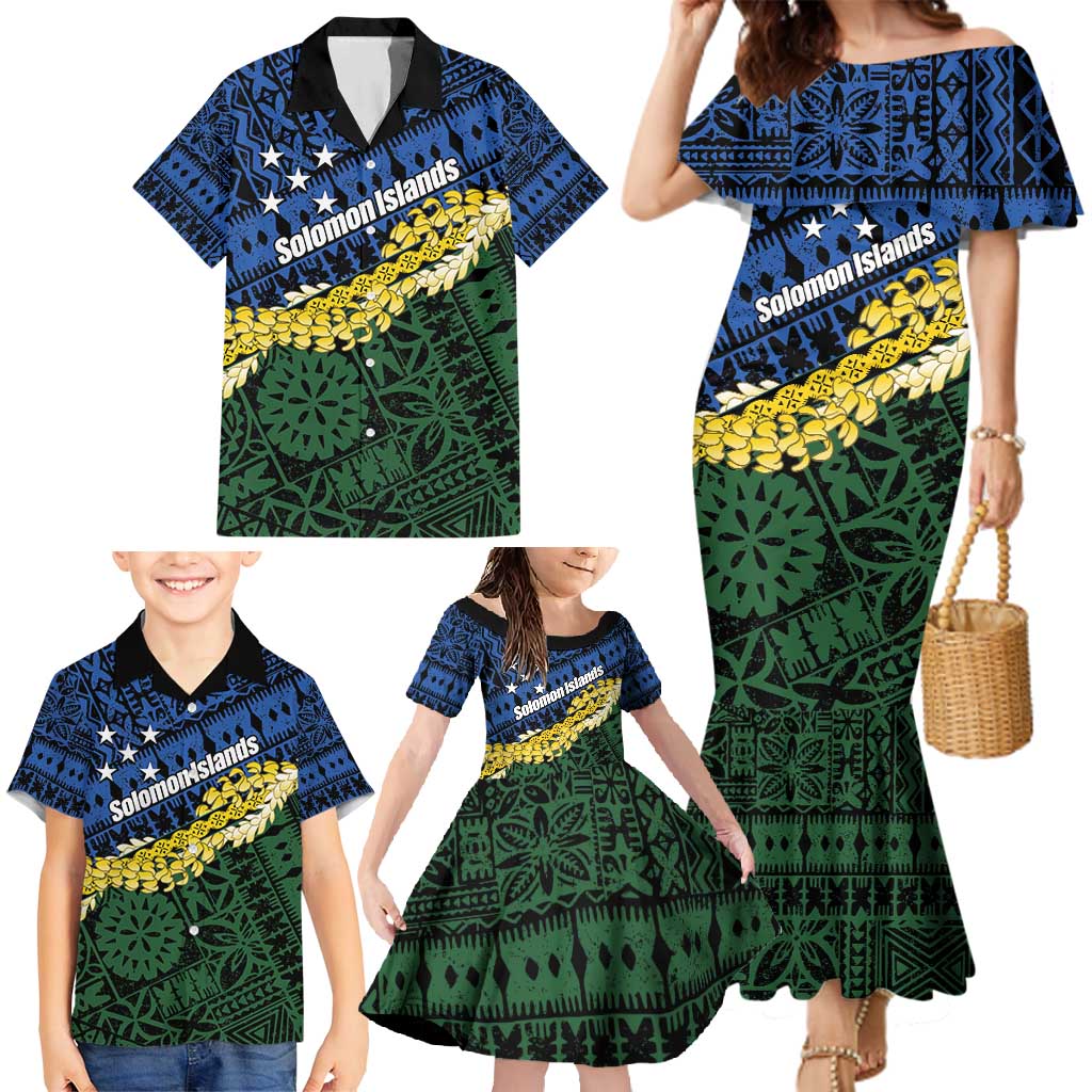 Halo Olaketa Solomon Islands Tapa Pattern Family Matching Mermaid Dress and Hawaiian Shirt LT14 - Polynesian Pride