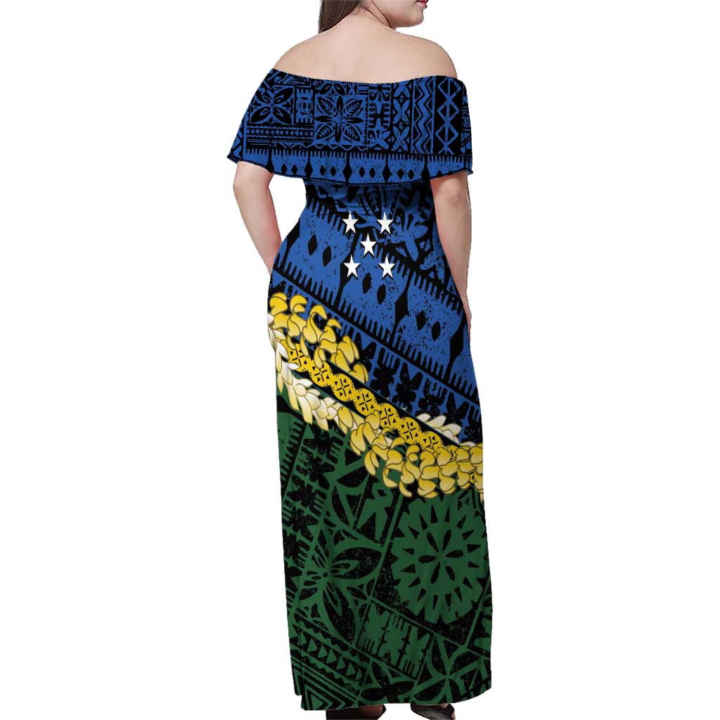 Halo Olaketa Solomon Islands Tapa Pattern Family Matching Off Shoulder Maxi Dress and Hawaiian Shirt LT14 - Polynesian Pride