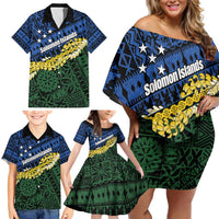 Halo Olaketa Solomon Islands Tapa Pattern Family Matching Off Shoulder Short Dress and Hawaiian Shirt LT14 - Polynesian Pride