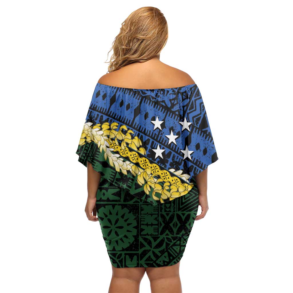 Halo Olaketa Solomon Islands Tapa Pattern Family Matching Off Shoulder Short Dress and Hawaiian Shirt LT14 - Polynesian Pride