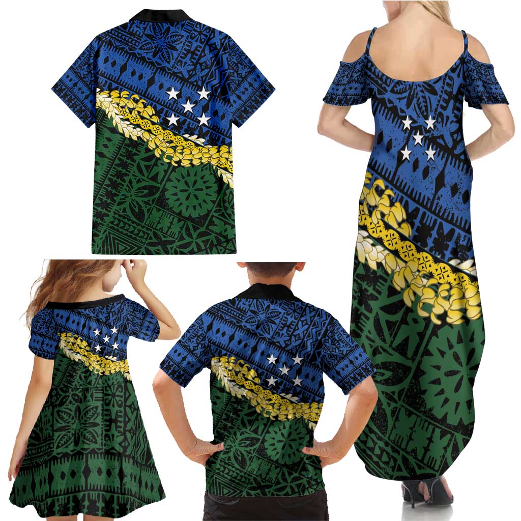 Halo Olaketa Solomon Islands Tapa Pattern Family Matching Summer Maxi Dress and Hawaiian Shirt LT14 - Polynesian Pride