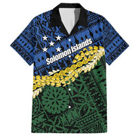 Halo Olaketa Solomon Islands Tapa Pattern Family Matching Summer Maxi Dress and Hawaiian Shirt LT14 Dad's Shirt - Short Sleeve Blue - Polynesian Pride