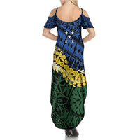 Halo Olaketa Solomon Islands Tapa Pattern Family Matching Summer Maxi Dress and Hawaiian Shirt LT14 - Polynesian Pride
