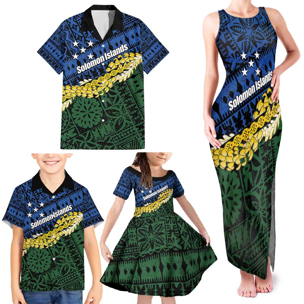 Halo Olaketa Solomon Islands Tapa Pattern Family Matching Tank Maxi Dress and Hawaiian Shirt LT14 - Polynesian Pride