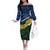 Halo Olaketa Solomon Islands Tapa Pattern Off The Shoulder Long Sleeve Dress