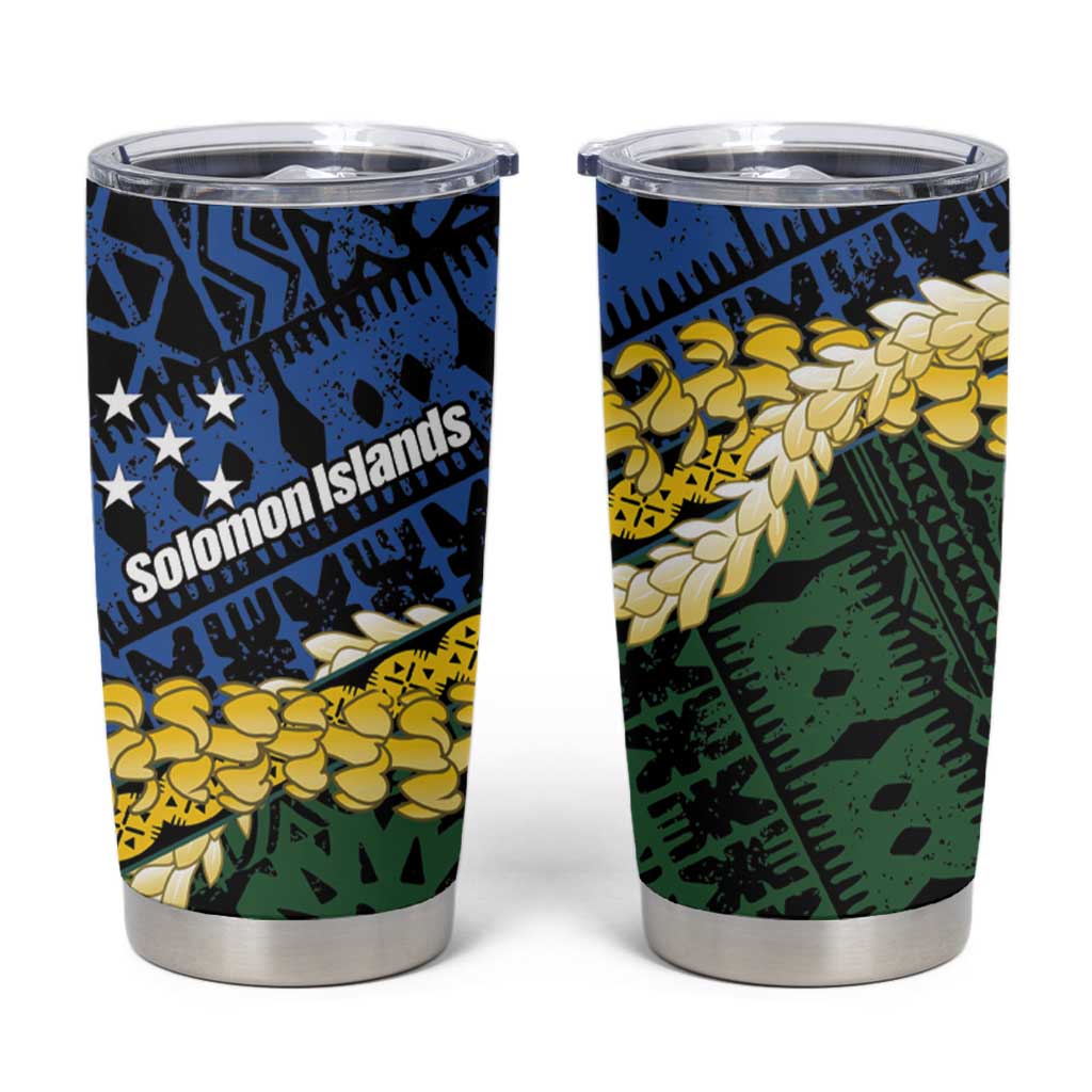 Halo Olaketa Solomon Islands Tapa Pattern Tumbler Cup LT14 Blue - Polynesian Pride