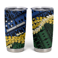 Halo Olaketa Solomon Islands Tapa Pattern Tumbler Cup LT14 Blue - Polynesian Pride