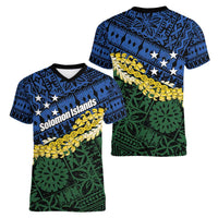 Halo Olaketa Solomon Islands Tapa Pattern Women V-Neck T-Shirt LT14 - Polynesian Pride