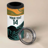 AUNZ Rugby Custom 4 in 1 Can Cooler Tumbler Australia Kangaroo New Zealand Silver Fern LT14 - Polynesian Pride