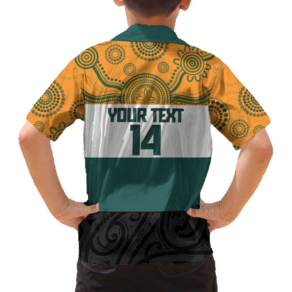 AUNZ Rugby Custom Family Matching Puletasi and Hawaiian Shirt Australia Kangaroo New Zealand Silver Fern LT14 - Polynesian Pride