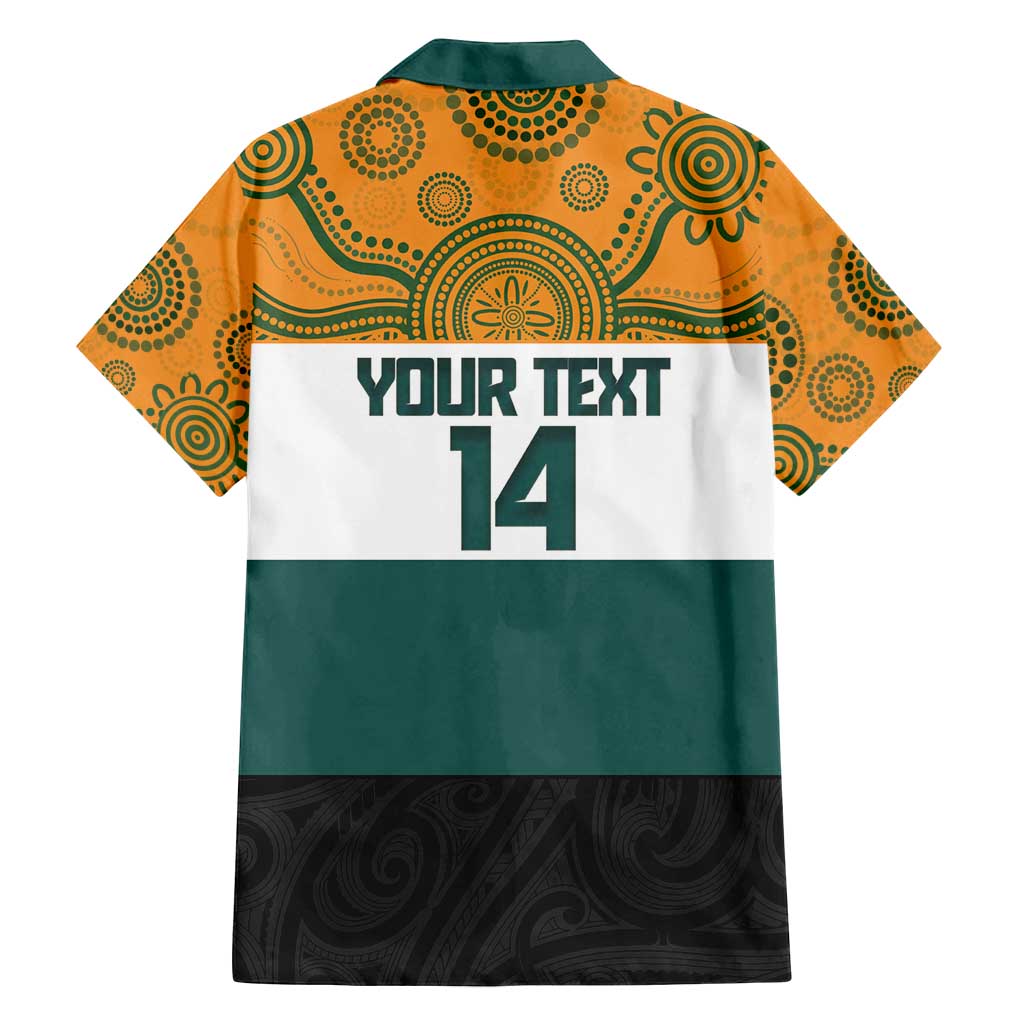 AUNZ Rugby Custom Family Matching Summer Maxi Dress and Hawaiian Shirt Australia Kangaroo New Zealand Silver Fern LT14 - Polynesian Pride