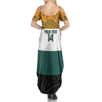 AUNZ Rugby Custom Family Matching Summer Maxi Dress and Hawaiian Shirt Australia Kangaroo New Zealand Silver Fern LT14 - Polynesian Pride