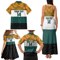 AUNZ Rugby Custom Family Matching Tank Maxi Dress and Hawaiian Shirt Australia Kangaroo New Zealand Silver Fern LT14 - Polynesian Pride