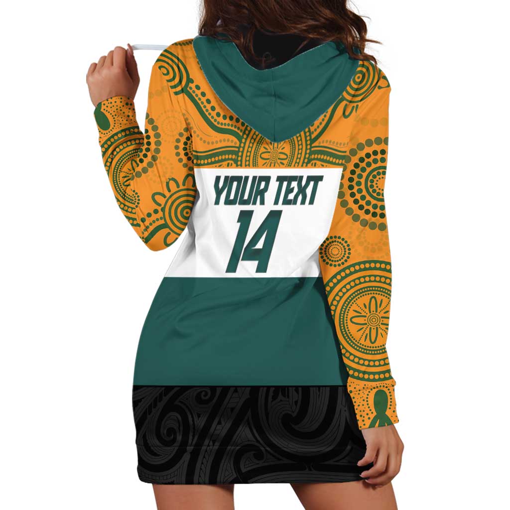 AUNZ Rugby Custom Hoodie Dress Australia Kangaroo New Zealand Silver Fern LT14 - Polynesian Pride