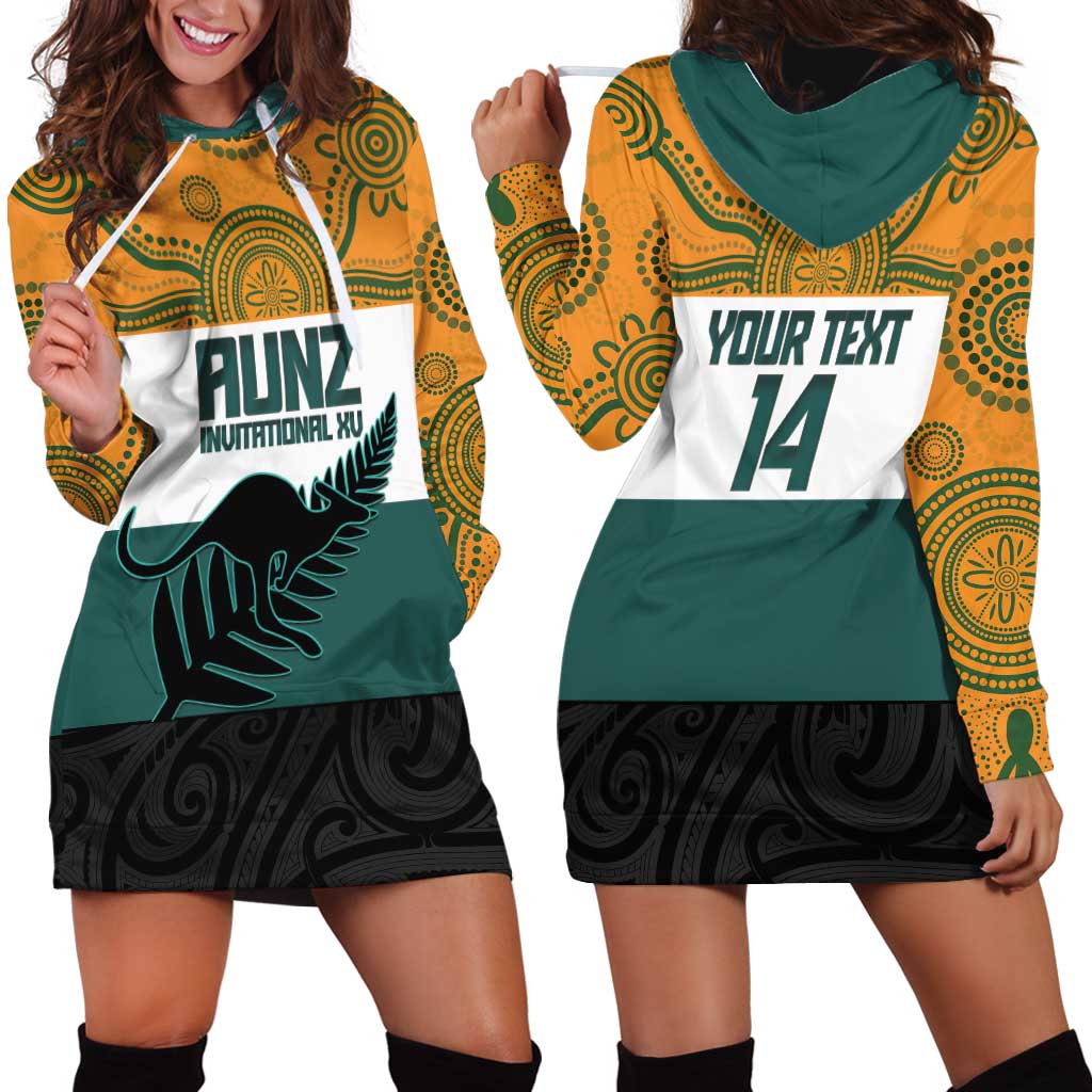 AUNZ Rugby Custom Hoodie Dress Australia Kangaroo New Zealand Silver Fern LT14 - Polynesian Pride
