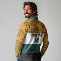 AUNZ Rugby Custom Long Sleeve Polo Shirt Australia Kangaroo New Zealand Silver Fern LT14 - Polynesian Pride
