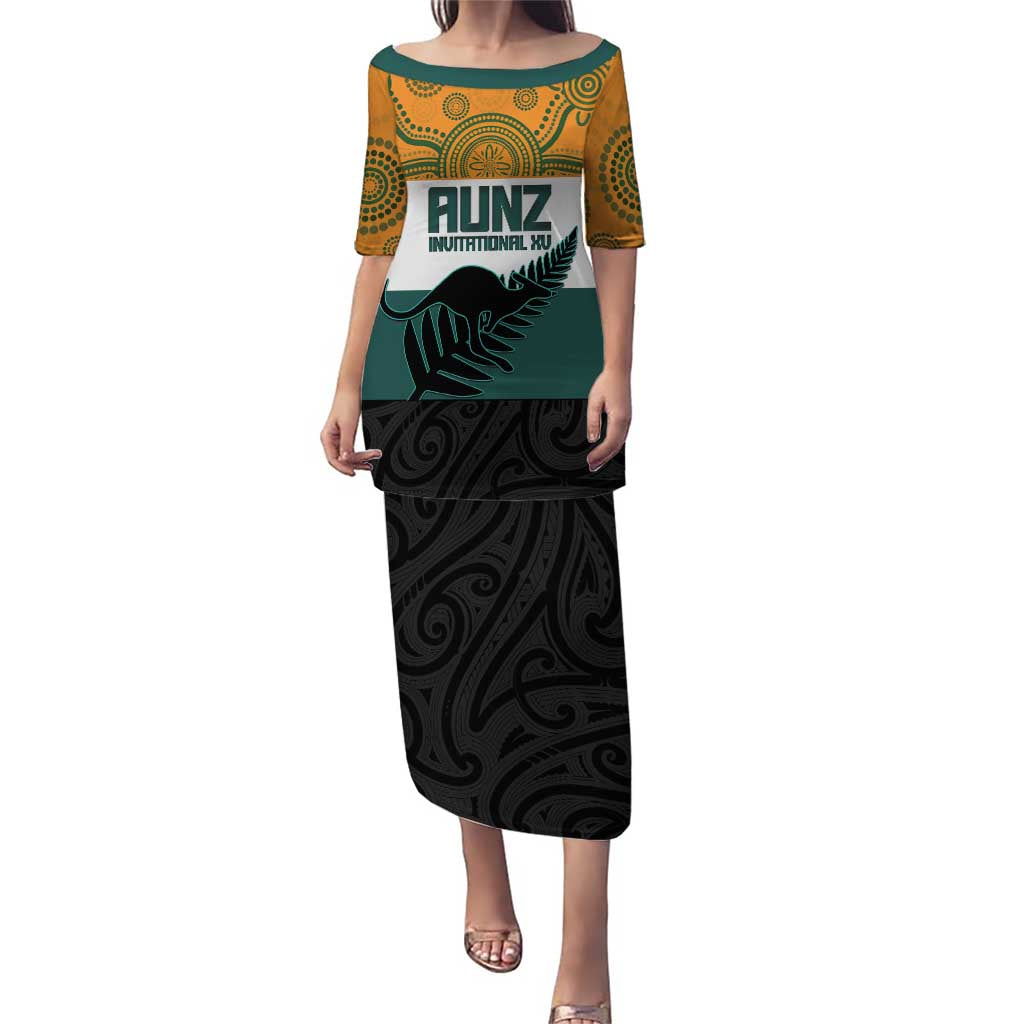 AUNZ Rugby Custom Puletasi Australia Kangaroo New Zealand Silver Fern - Polynesian Pride