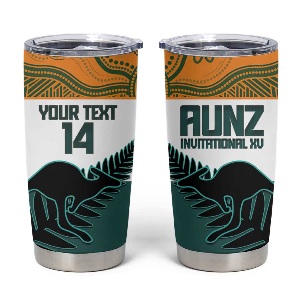 AUNZ Rugby Custom Tumbler Cup Australia Kangaroo New Zealand Silver Fern - Polynesian Pride