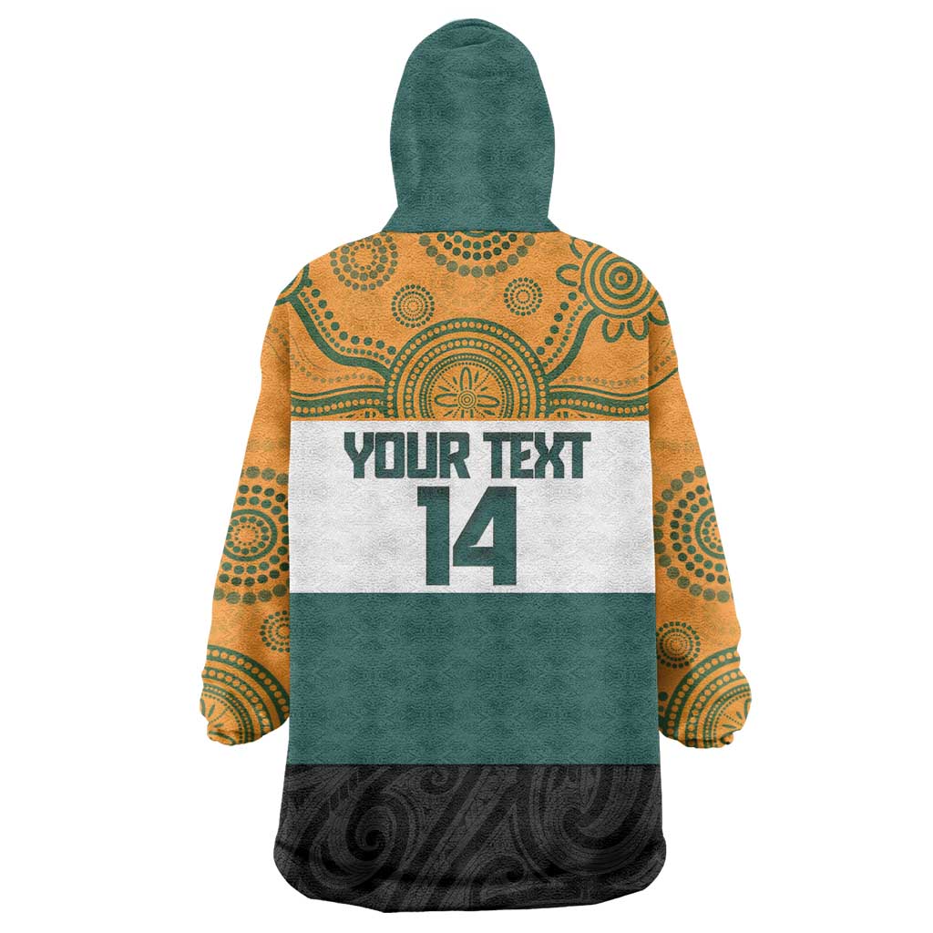 AUNZ Rugby Custom Wearable Blanket Hoodie Australia Kangaroo New Zealand Silver Fern LT14 - Polynesian Pride