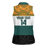 AUNZ Rugby Custom Women Sleeveless Polo Shirt Australia Kangaroo New Zealand Silver Fern LT14 - Polynesian Pride